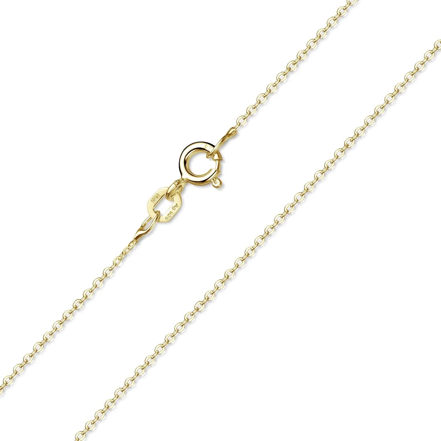Bild von MATERIA Goldkette für Damen aus 925er Silber, vergoldet, 1 mm breit, verstellbar von 40 bis 60 cm, Artikel K129