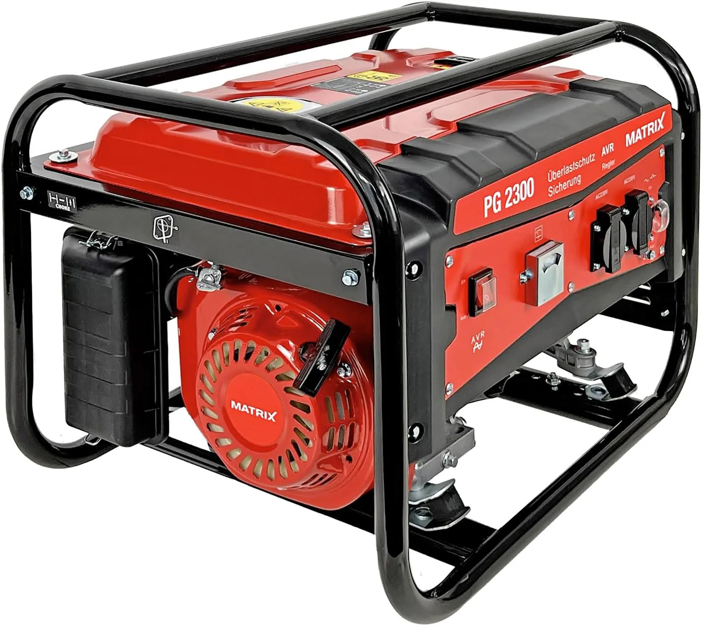 Bild von Matrix PG 2300 tragbares Benzin Notstromaggregat mit 2300 Watt und zwei 230V Ausgängen