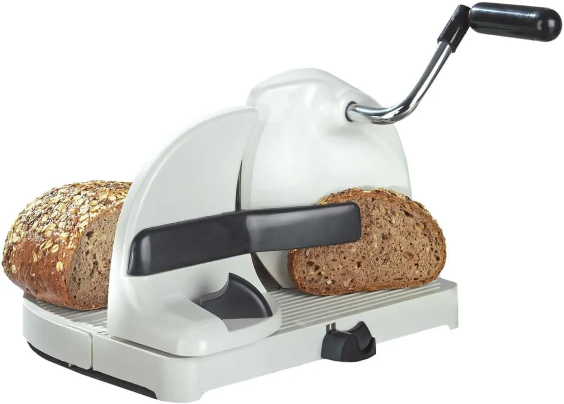 Bild von Maximex Brotschneidemaschine mit stufenlos wählbarer Scheibendicke und Edelstahlmesser, Maße 31 x 20 x 29 cm