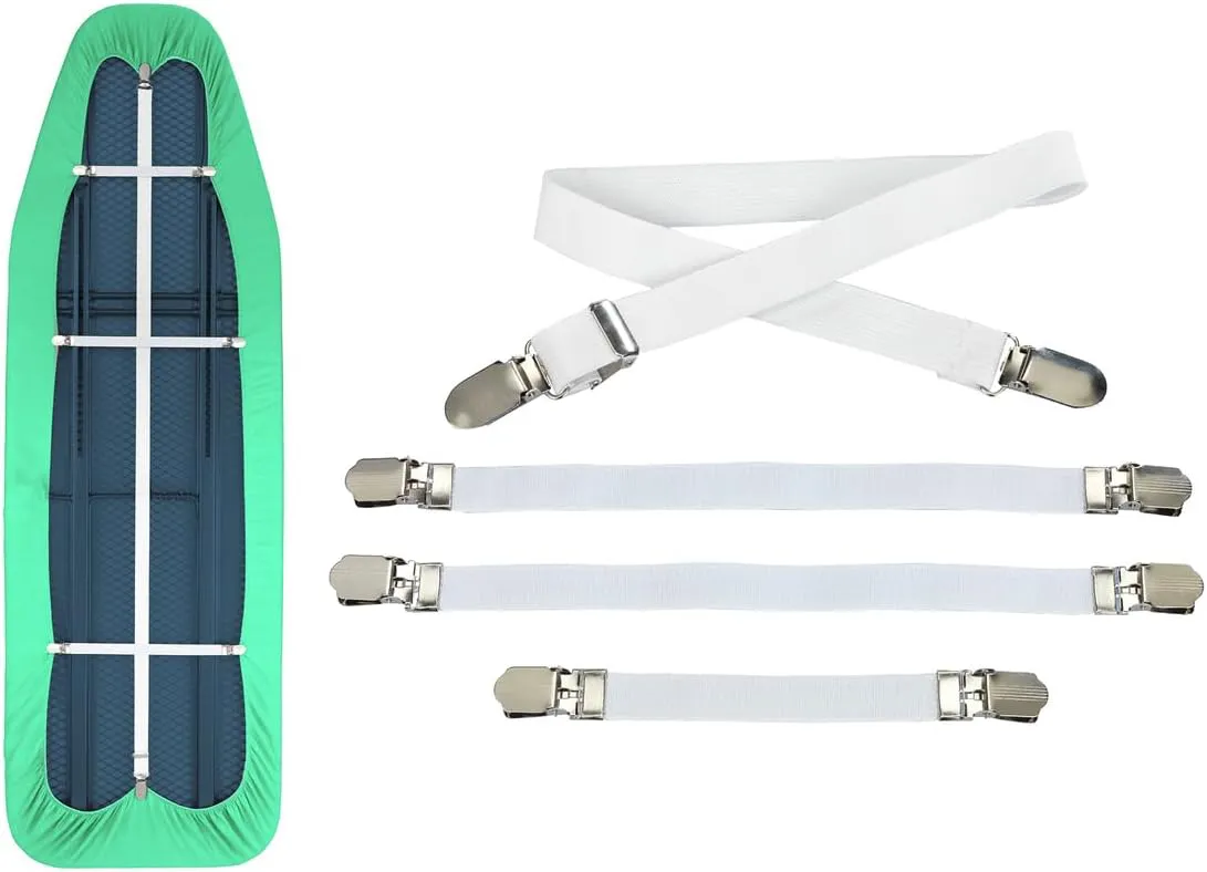 Bild von Maximex Profi Bügeltisch Bezugspanner Set mit 4 Teilen in Weiß, Maße 16 x 0,7 x 1,5 cm