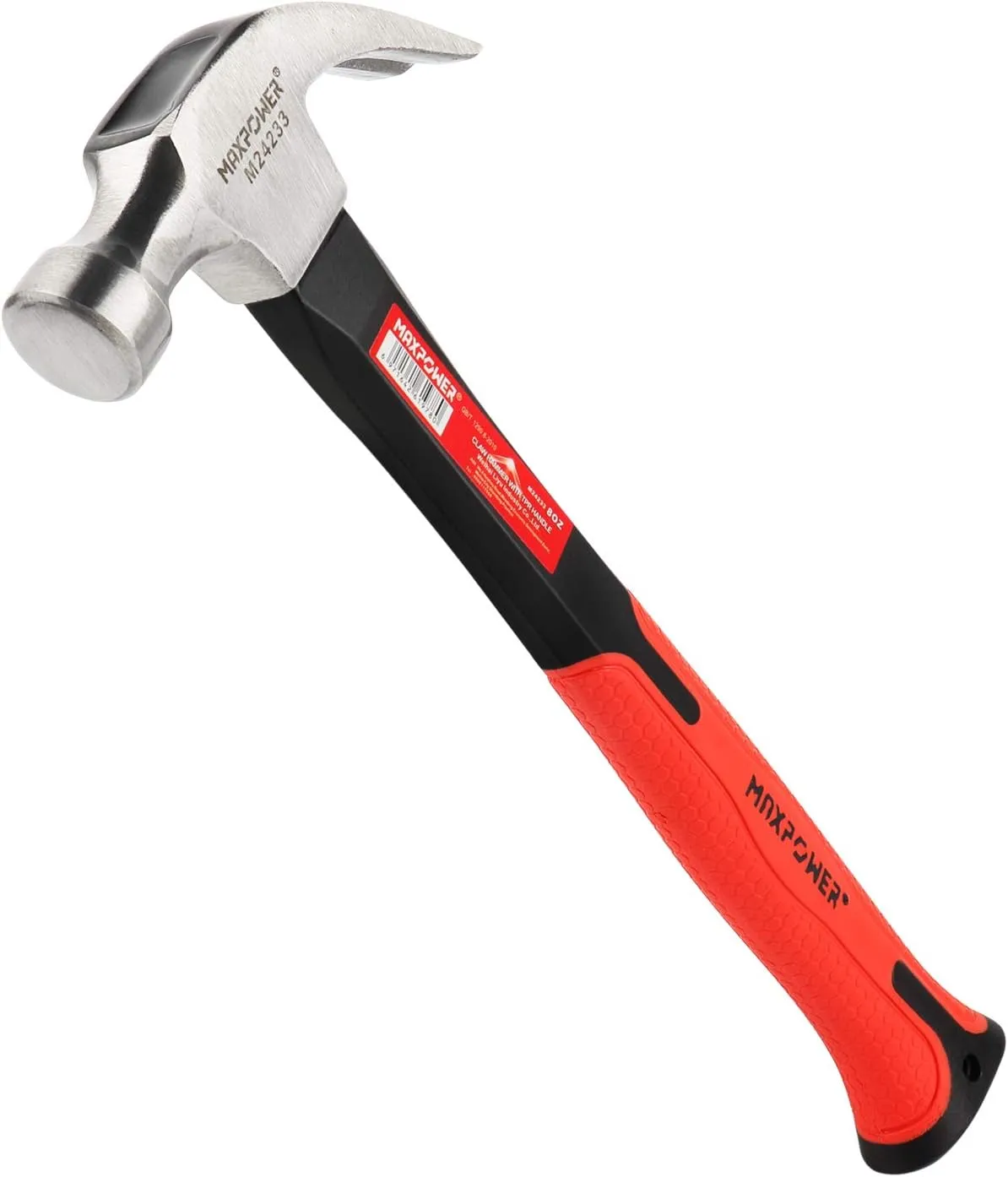 Bild von MAXPOWER Klauenhammer mit 226 g Kopfgewicht und 240 mm Länge, ergonomischem Griff aus Legierungsstahl und Glasfaser