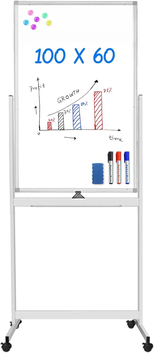 Bild von Maxtek Mobiles Whiteboard 100 x 60 cm mit Ständer und Zubehör