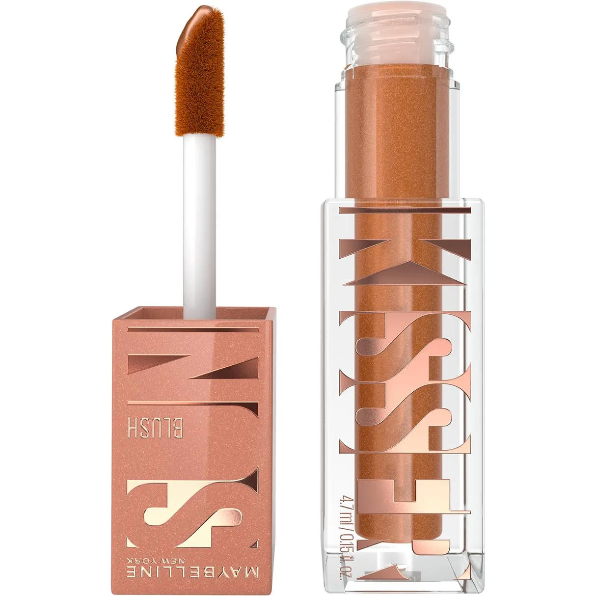 Bild von Maybelline New York Sunkisser Blush in der Farbe Uptown Glow, 4,7 ml, flüssiges Rouge mit lichtreflektierenden Perlen und Vitamin E