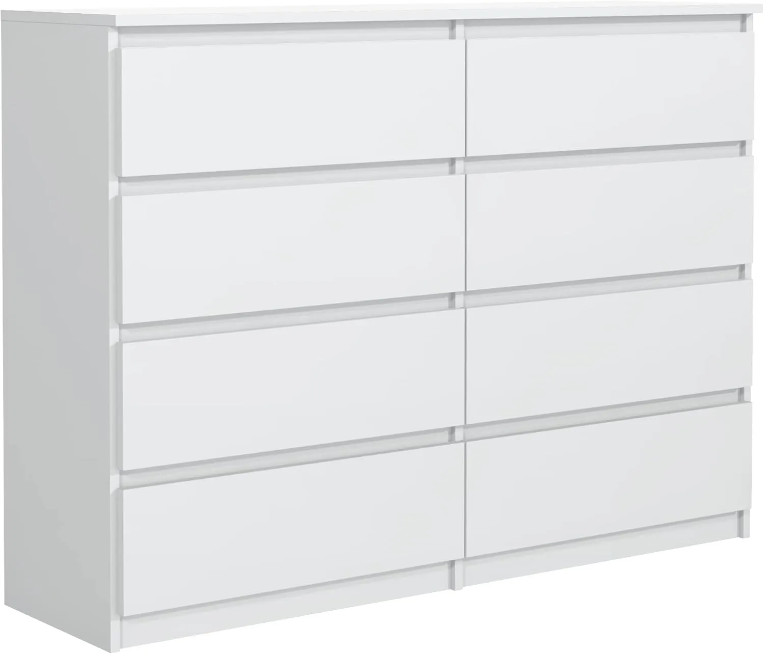 Bild von meble masztalerz Kommode in Weiß mit 8 Schubladen, 120 cm breit, ideal für Wohnzimmer oder Schlafzimmer, Höhe 101,5 cm, Tiefe 39 cm