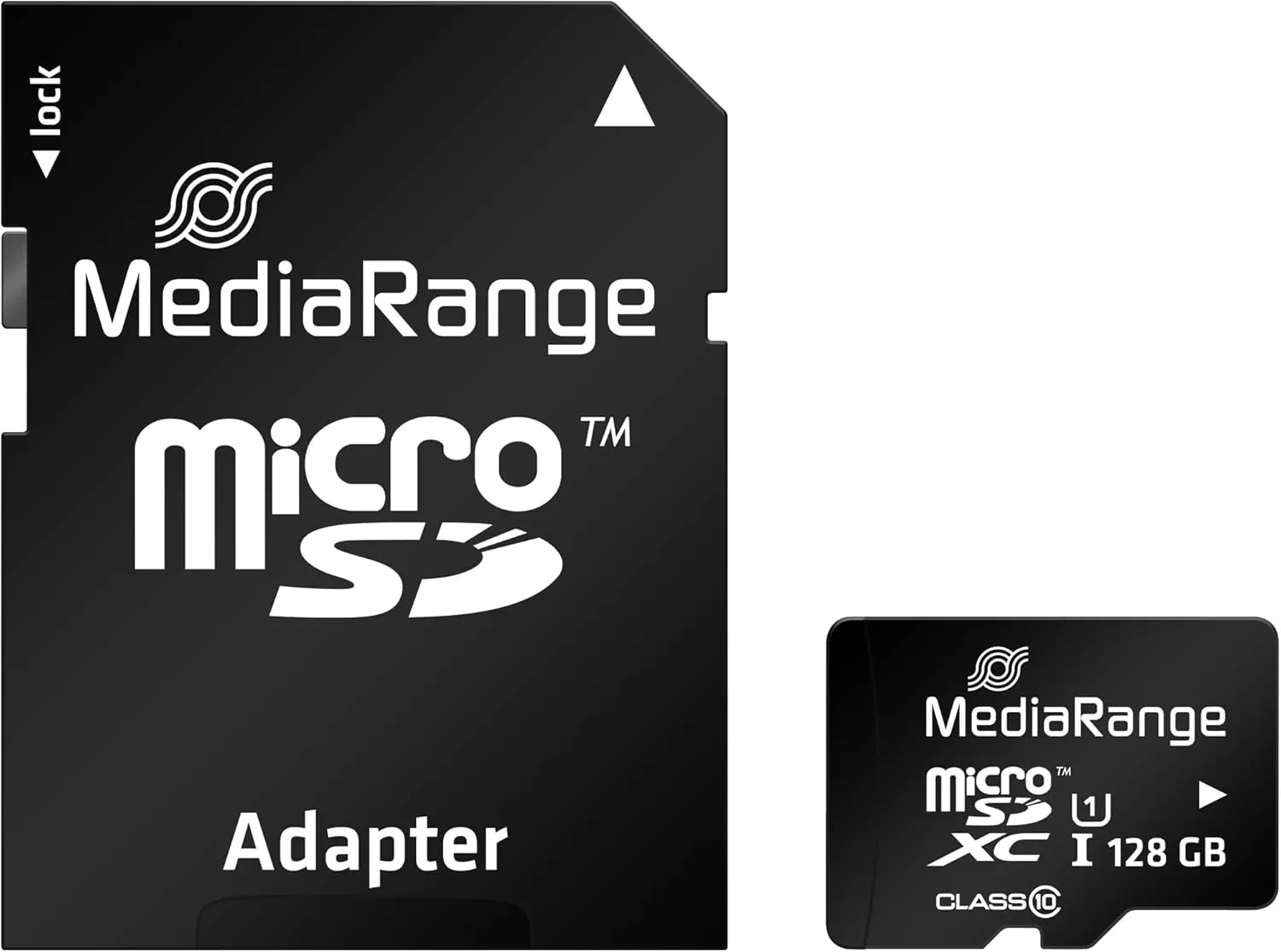 Bild von MediaRange 128GB micro SDXC Speicherkarte mit SD Adapter, Geschwindigkeit Klasse 10 und Lesegeschwindigkeit bis 80 MB/s für mobile Endgeräte