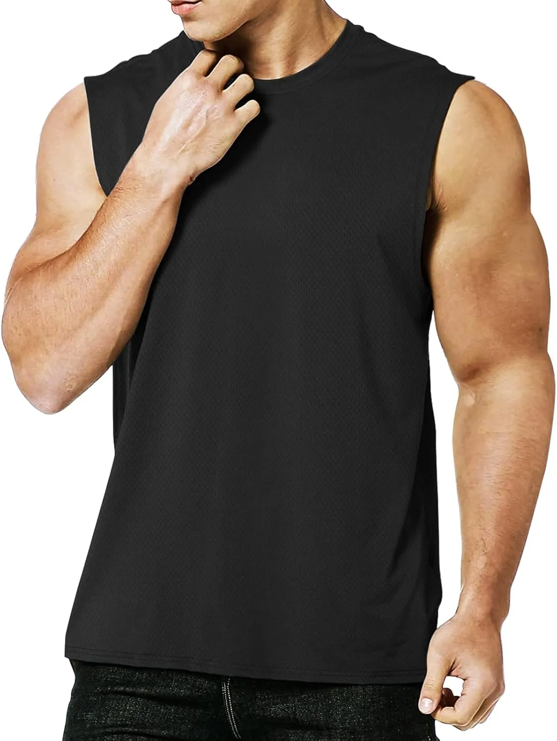 Bild von MEETYOO Herren Tank Top ärmelloses Sportshirt für Fitness und Jogging