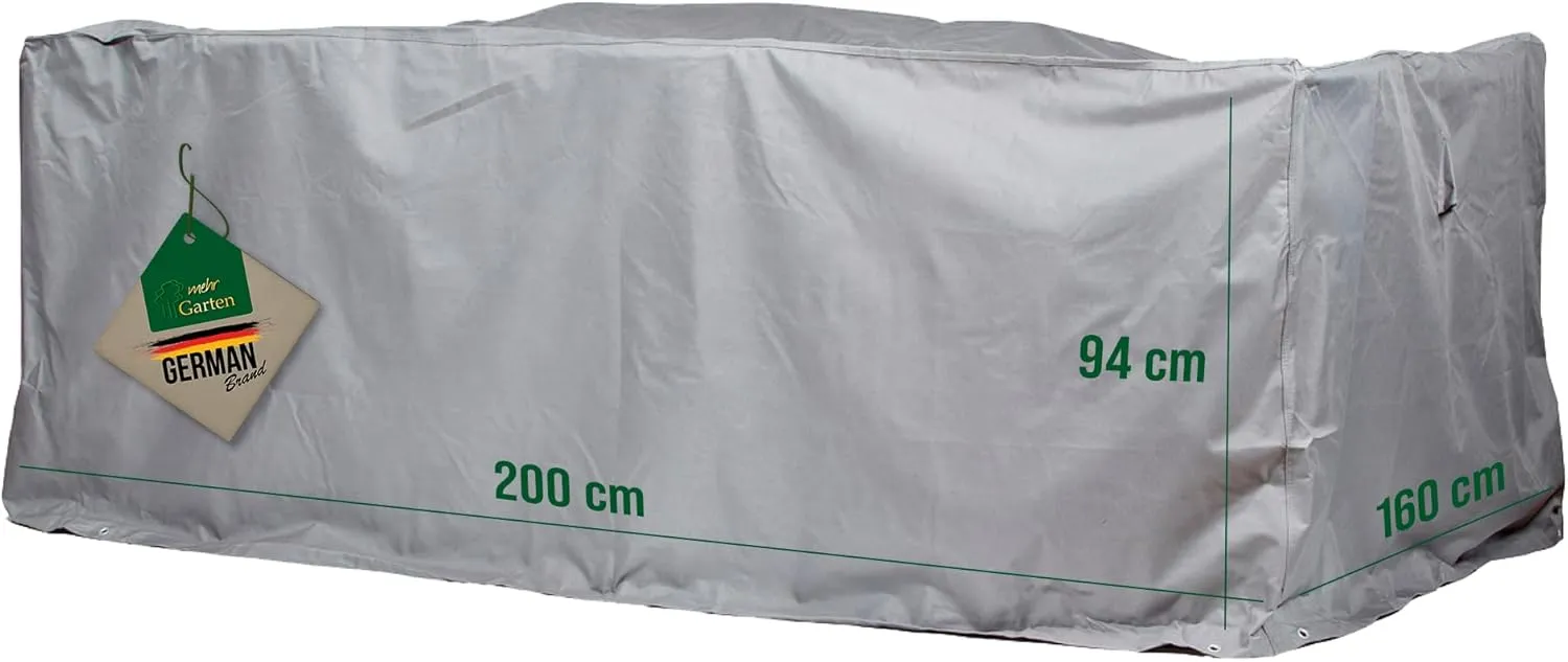 Bild von Mehr Garten Abdeckung für rechteckige Sitzgruppe in grau, 200x160x94 cm, aus wasserdichtem und UV-beständigem Oxford 600D Gewebe