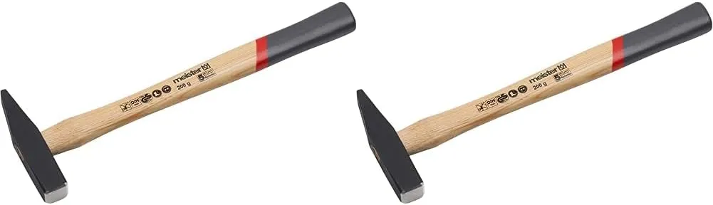 Bild von Meister Schlosserhammer 200 g mit geschmiedetem Kopf und Hickorystiel, Packung mit 2 Stück