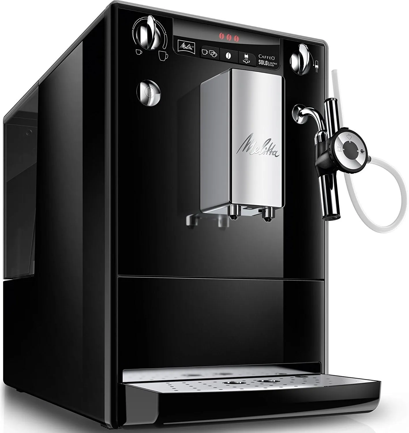 Bild von Melitta E957-201 Caffeo Solo Kaffeevollautomat mit Milchsystem und 3-stufiger Kaffeestärke in Schwarz