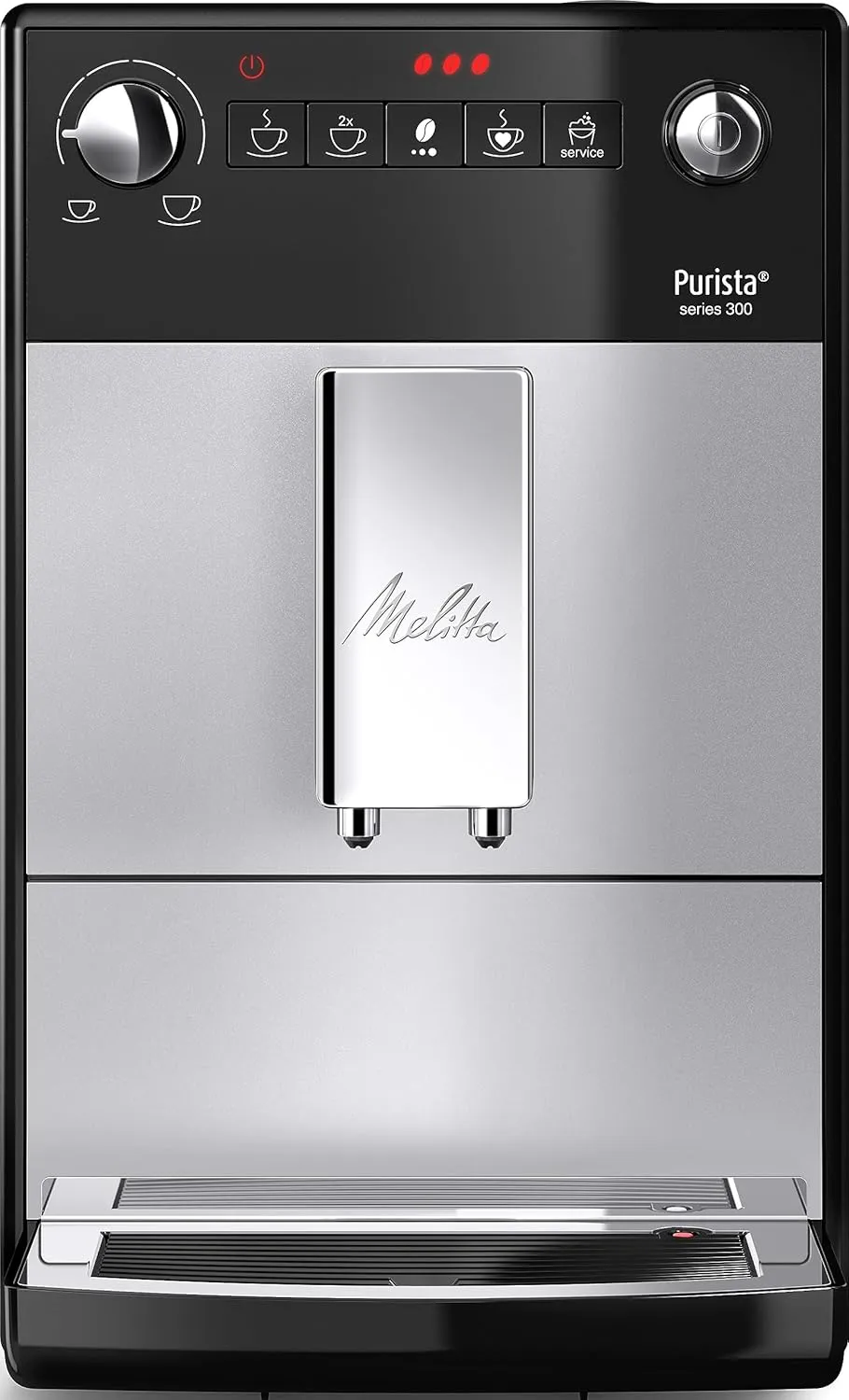 Bild von Melitta Purista Kaffeevollautomat mit Lieblingskaffee-Funktion und 5-stufig verstellbarem Mahlgrad in Silber und Schwarz