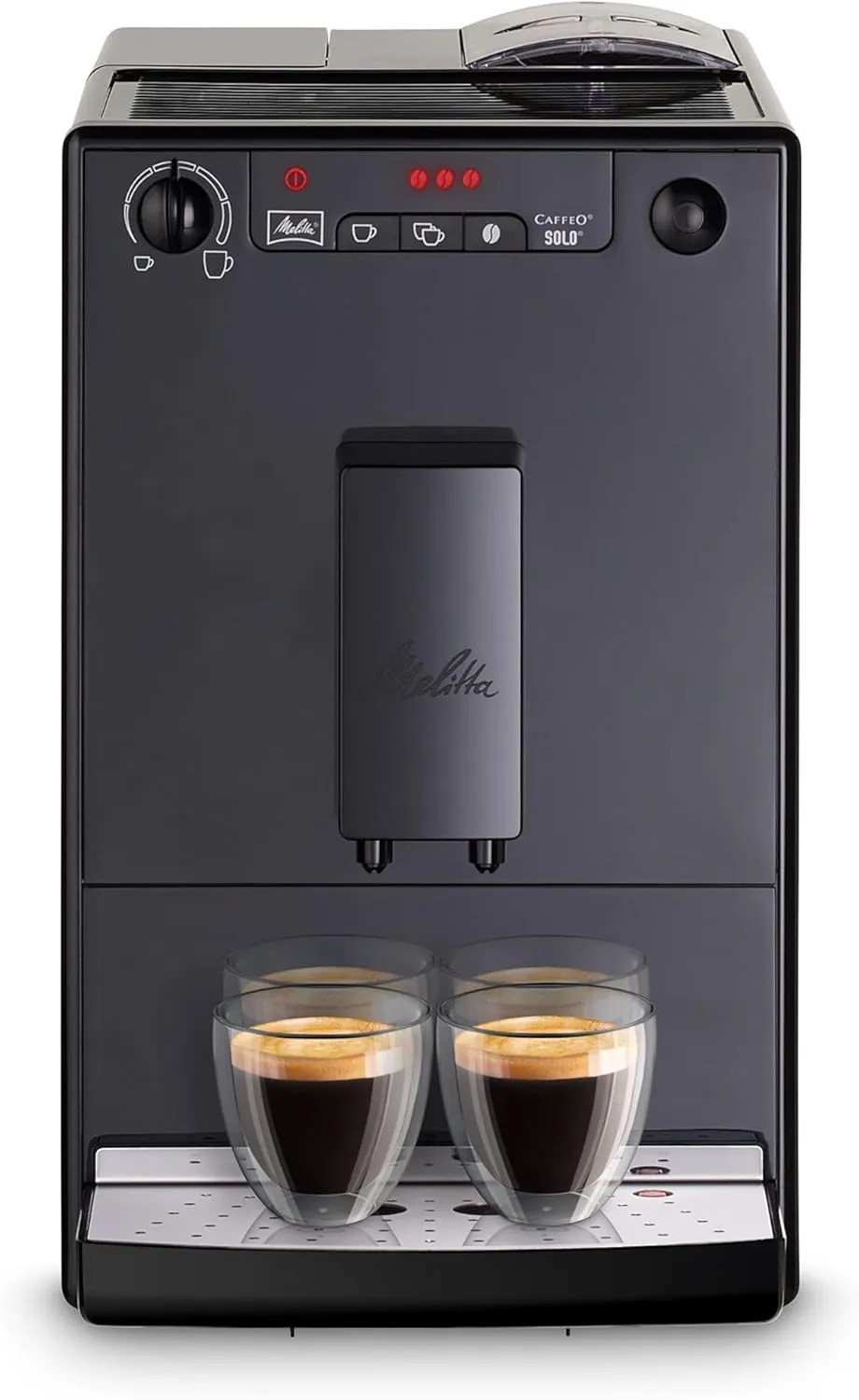 Bild von Melitta Solo Kaffeevollautomat mit höhenverstellbarem Auslauf und abnehmbarem Wassertank in Pure Black