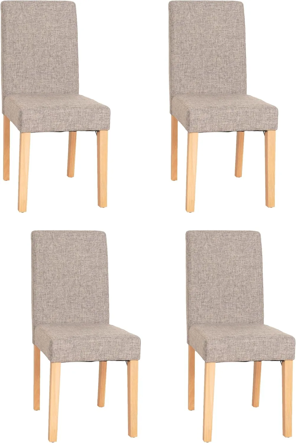 Bild von Mendler 4er Set Esszimmerstühle Littau in Grau mit hellen Beinen