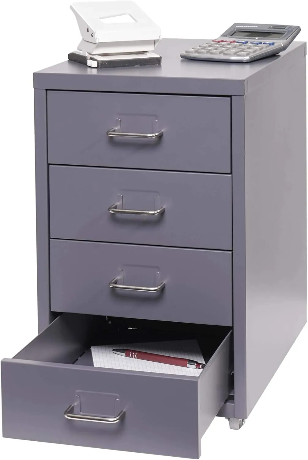 Bild von Mendler Boston T851 Rollcontainer mit 4 Schubladen in dunkelgrau, Maße 48x28x41 cm