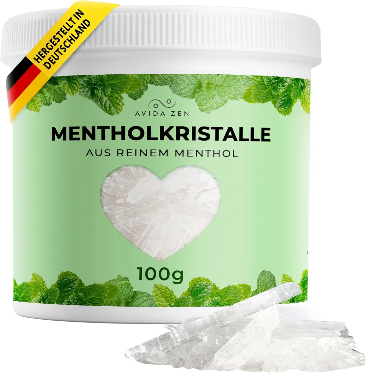 Bild von Mentholkristalle 100g in wiederverschließbarer Dose für vitalisierenden Saunaaufguss aus Minzöl