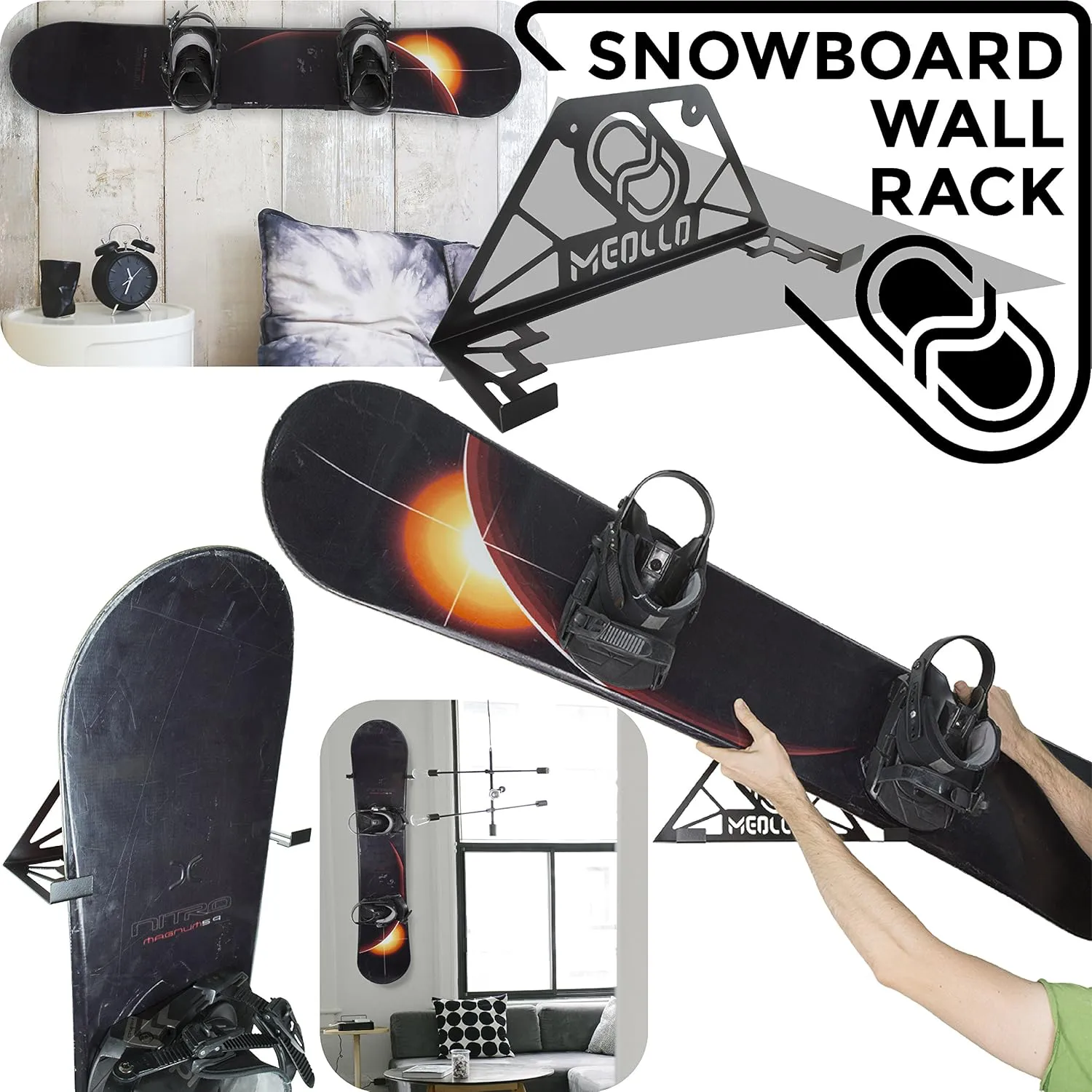 Bild von MEOLLO Snowboard Wandhalterung aus 100% Stahl