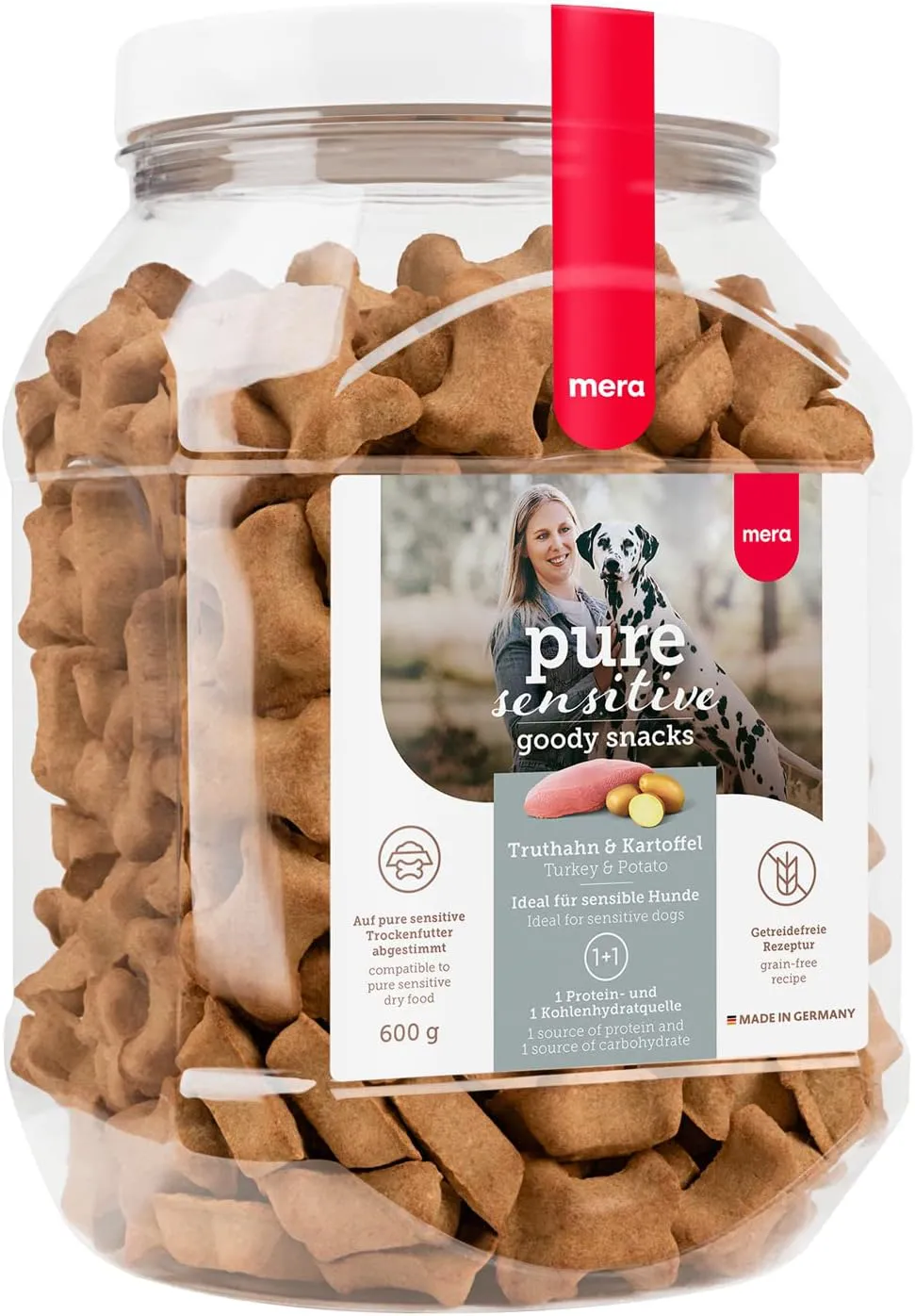 Bild von MERA Pure Sensitive Goody Snack mit Truthahn und Kartoffel 600g für sensible Hunde, glutenfreier Hundesnack für Training und Belohnung