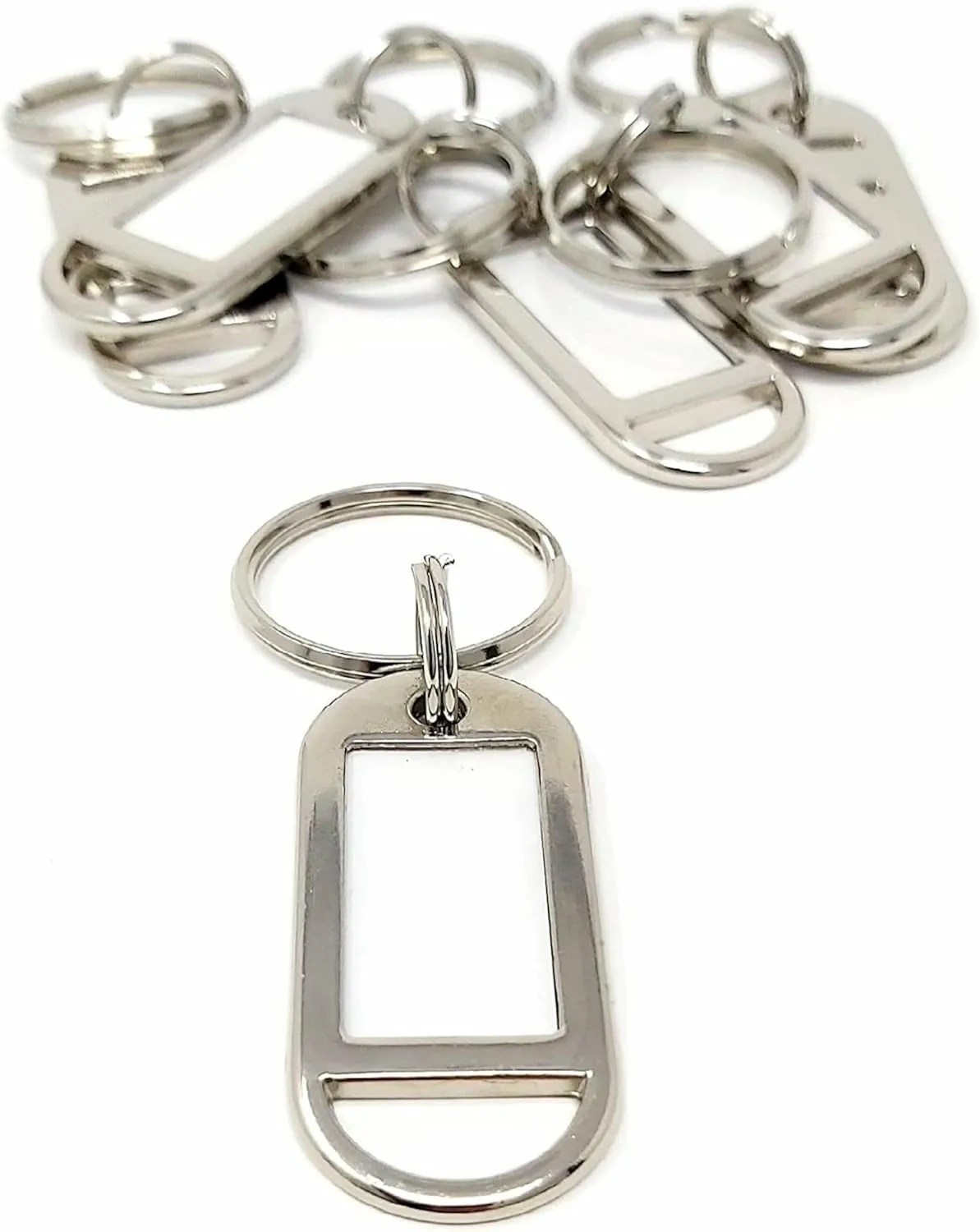 Bild von Metall Schlüsselanhänger mit beschriftbarem Etikett, personalisierbar und stabil, ideal für Schlüssel, Gepäck und Haustiere
