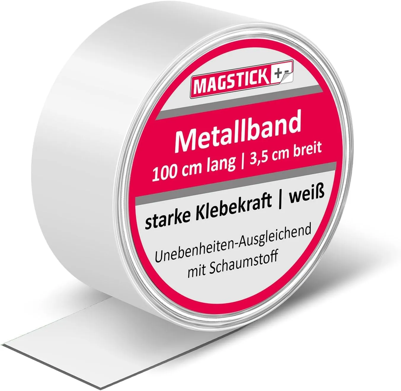 Bild von Metallband 1 Meter x 35 mm selbstklebend mit Schaumstoff für Magnete und Tonies, zuschneidbar, Artikelnummer mag_063