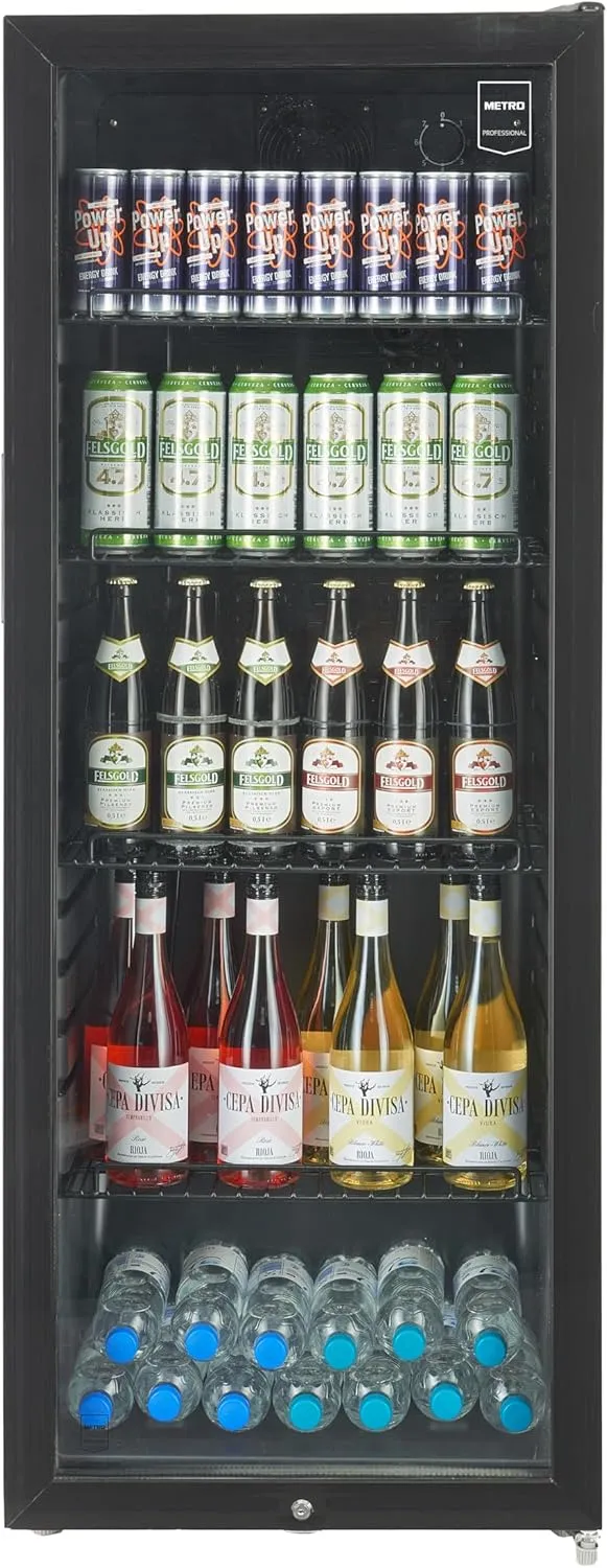 Bild von METRO Professional Getränkekühlschrank GSC4240 mit 237 Litern und 6 verstellbaren Einlegeböden in Schwarz