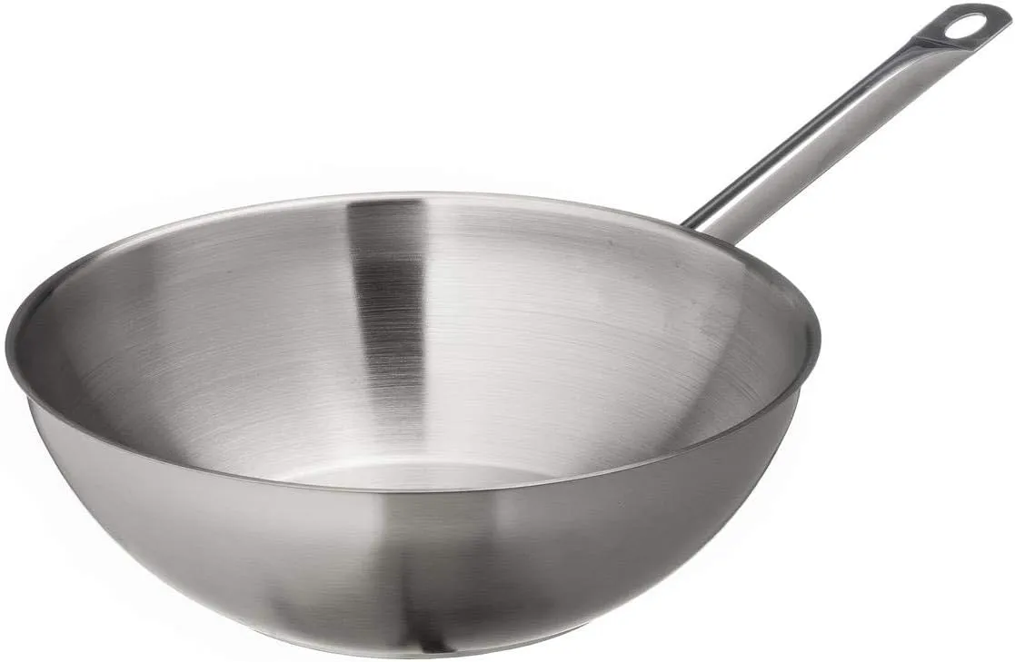 Bild von METRO Professional Wok aus Edelstahl mit 30 cm Durchmesser, backofengeeignet bis 240 Grad, induktionsgeeignet und satiniert, ideal für den gewerblichen Einsatz