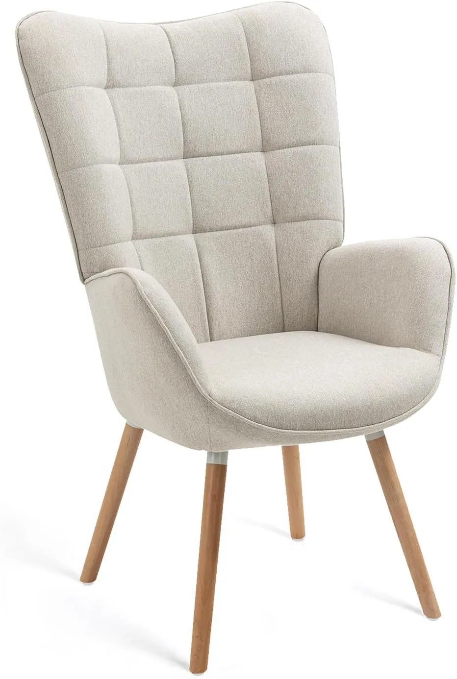 Bild von MEUBLE COSY Relaxsessel mit Holzbeinen in Beige für Wohnzimmer, Schlafzimmer und Büro
