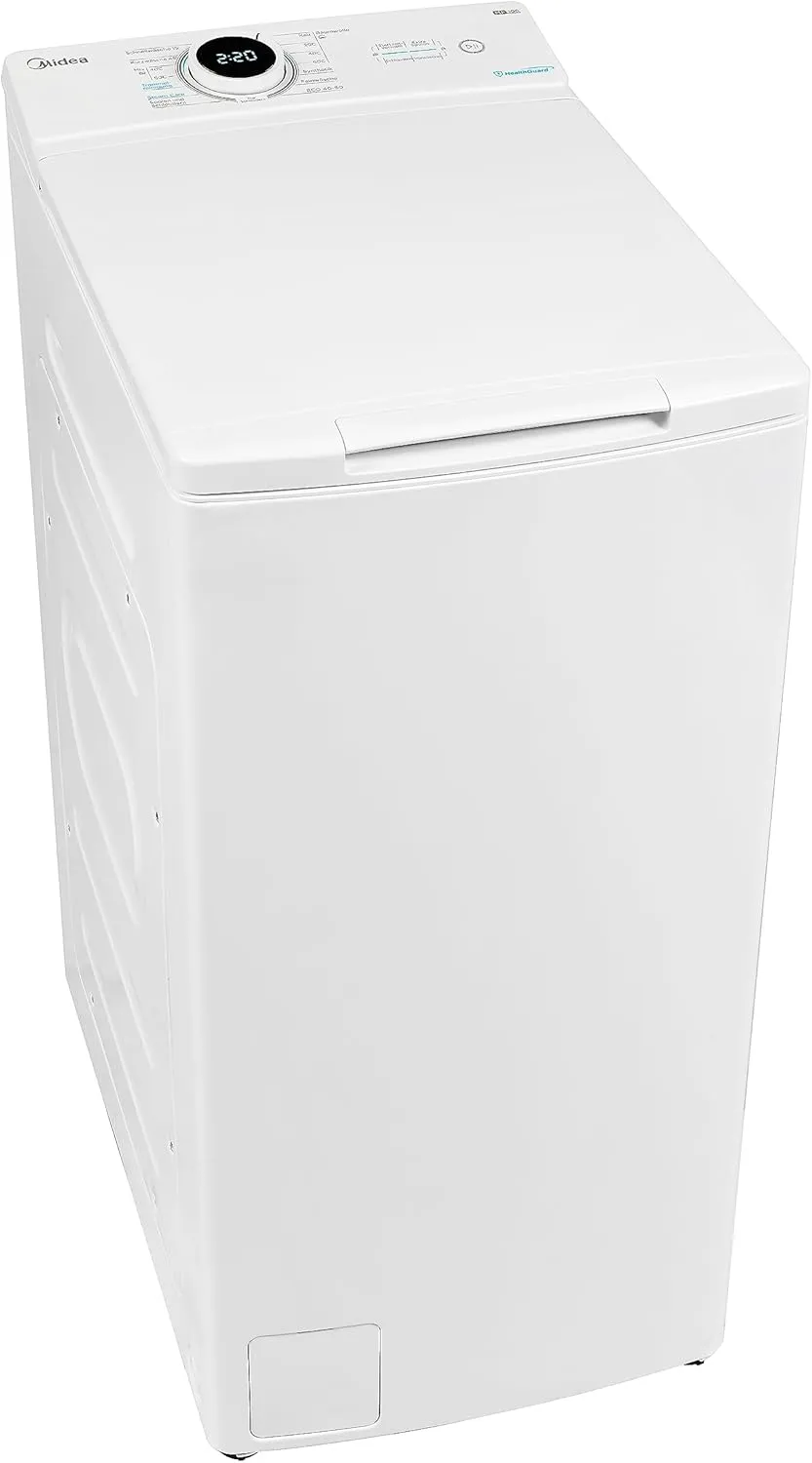 Bild von Midea MF10ET70B Toplader Waschmaschine mit 7 kg Fassungsvermögen, 1200 U/min, Dampffunktion, XL Türöffnung und AquaStop in Weiß