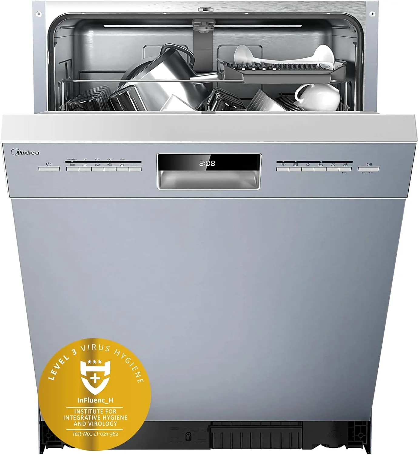 Bild von Midea SU 5.35X14CS Unterbau Geschirrspüler mit 14 Maßgedecken, 60 cm, Home Connect, Hygienepflege, Extra Trocknung und 44 dB Geräuschpegel