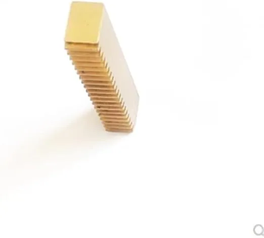 Bild von Mikropräzisions Zahnstangenführung aus Messing mit einer Übertragungslänge von 100 mm und einem Modul von 0,5 mm, Breite 5 mm