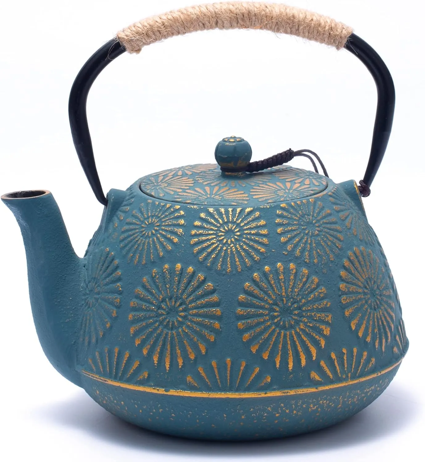 Bild von MILVBUSISS Gusseisen Teekanne mit Infuser und 1200 ml Kapazität im Sakura Design