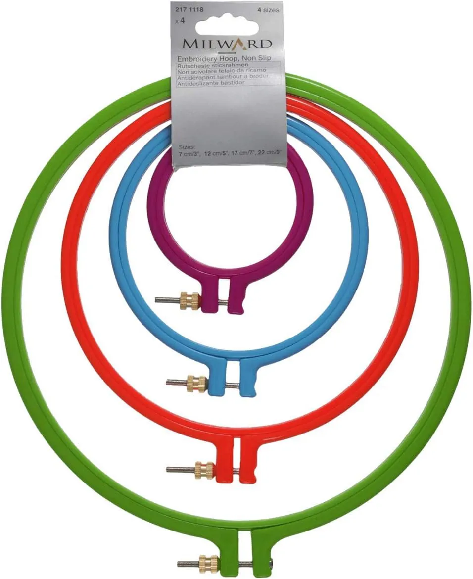 Bild von Milwards Stickrahmen Set mit 4 Größen: 7 cm, 12 cm, 17 cm und 22 cm