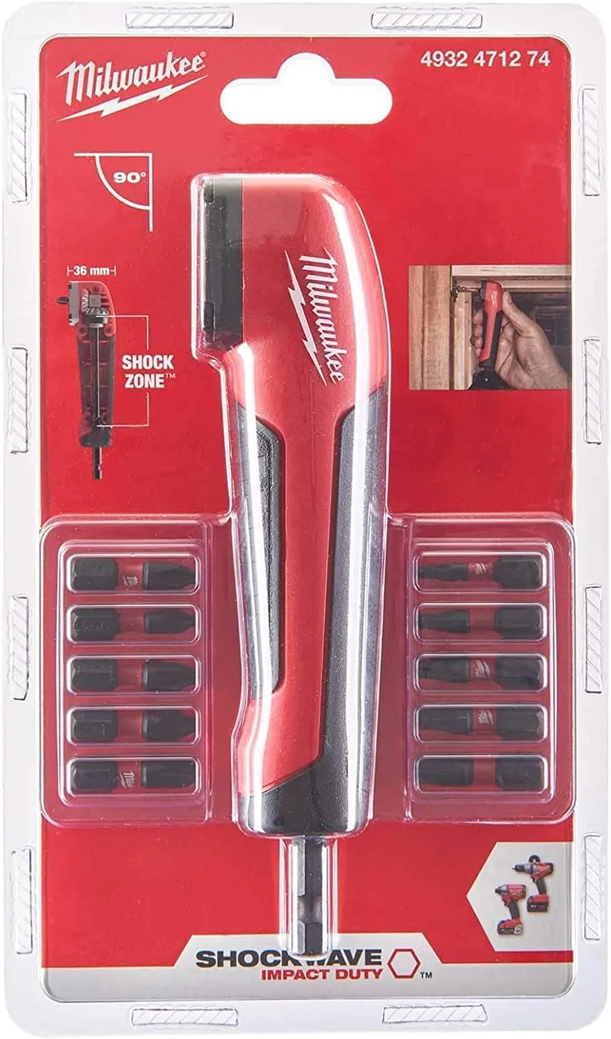 Bild von Milwaukee 4932471274 Shockwave 11-teiliges Winkelaufsatz Set in Rot mit 25 mm Größe