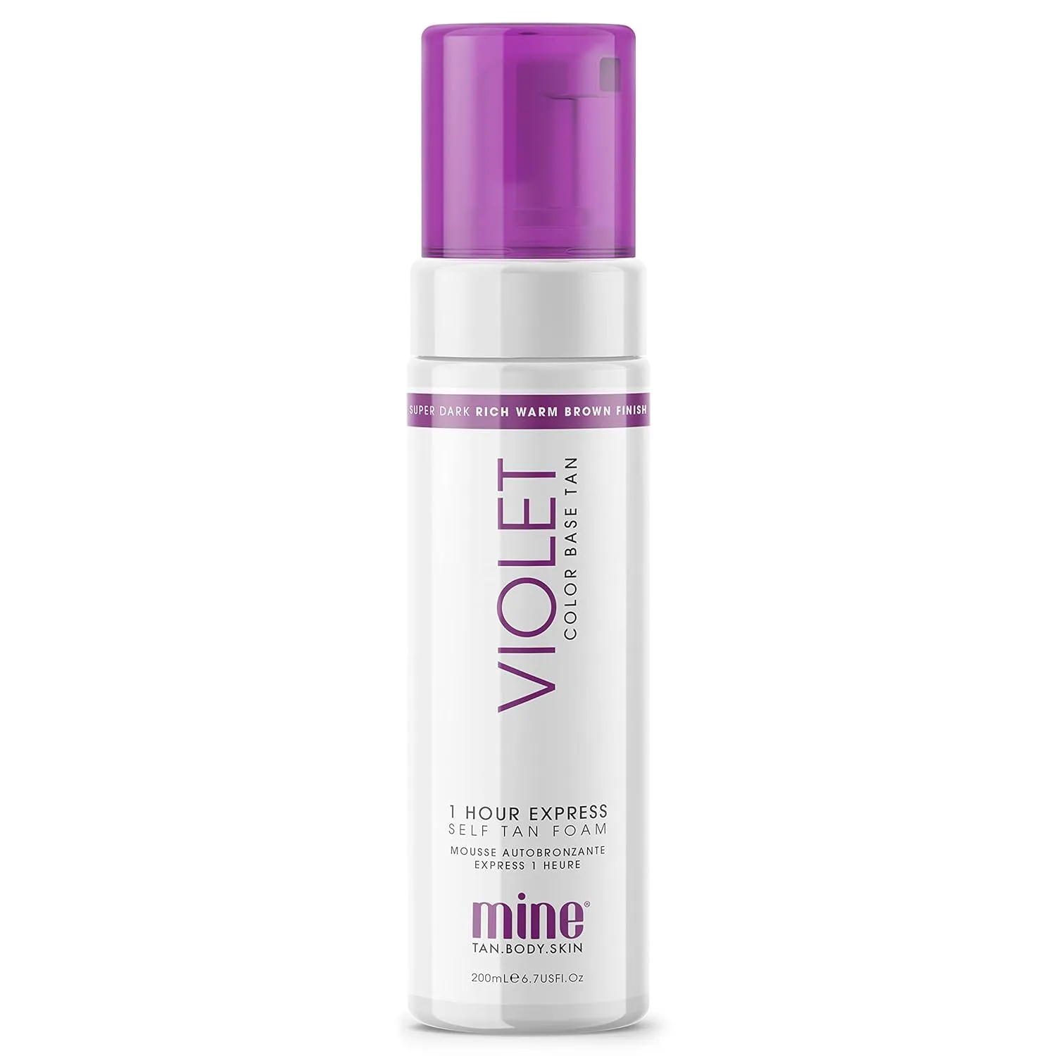 Bild von Minetan Body Skin Violet Selbstbräunungsschaum mit 200 ml für ein intensives, dunkles Finish in 1 Stunde