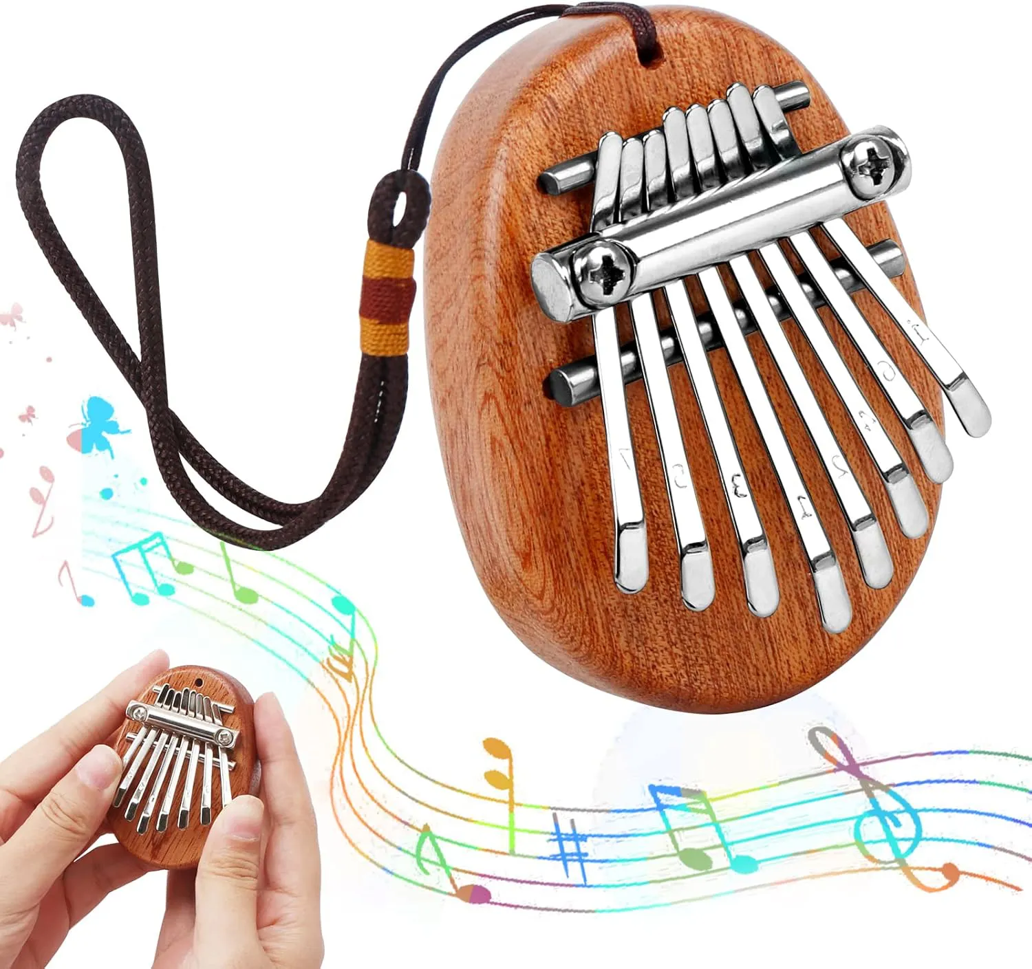 Bild von Mini Kalimba mit 8 Tasten, tragbares Daumenklavier für Anfänger und Kinder, ideales Geschenk