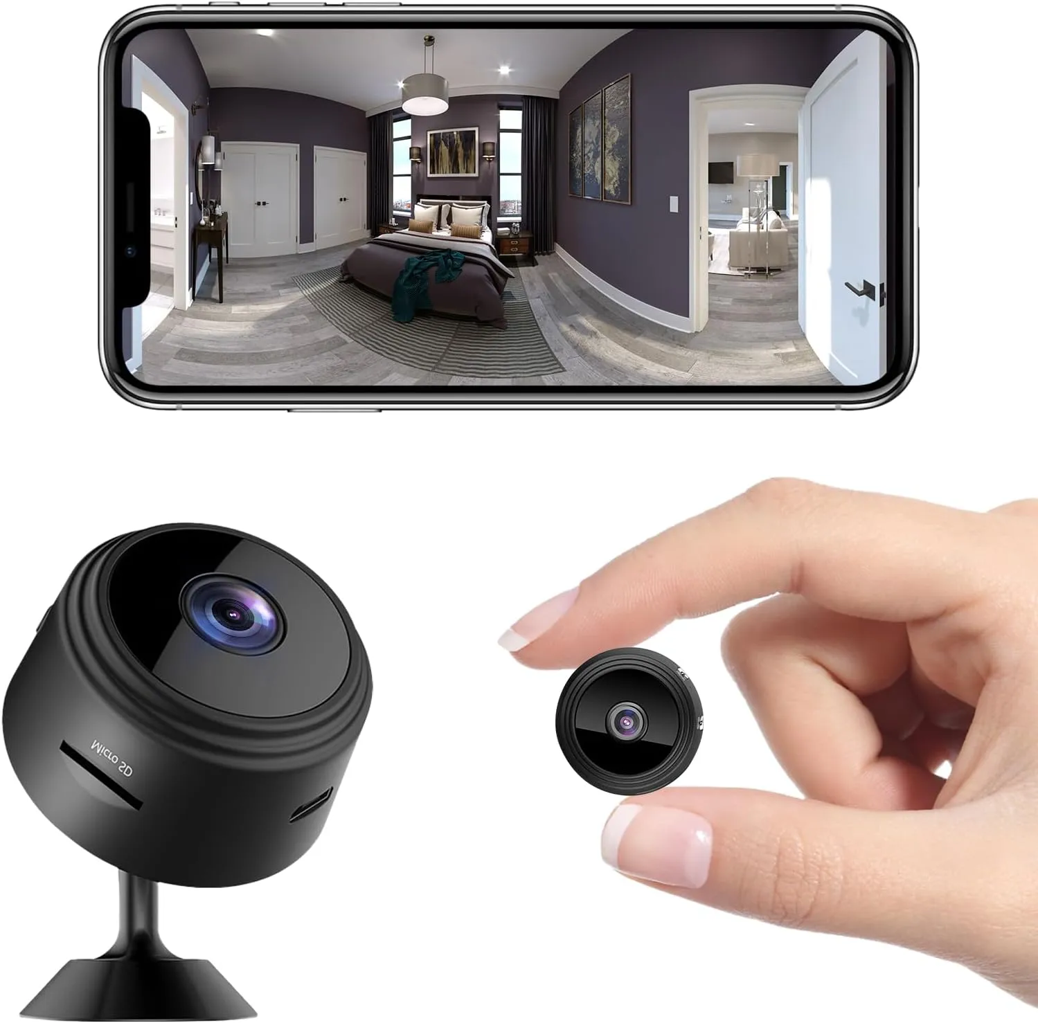 Bild von Mini Kamera 1080P Full HD mit WLAN und Bewegungsmelder für Innenräume, Akku-betrieben und App-gesteuert