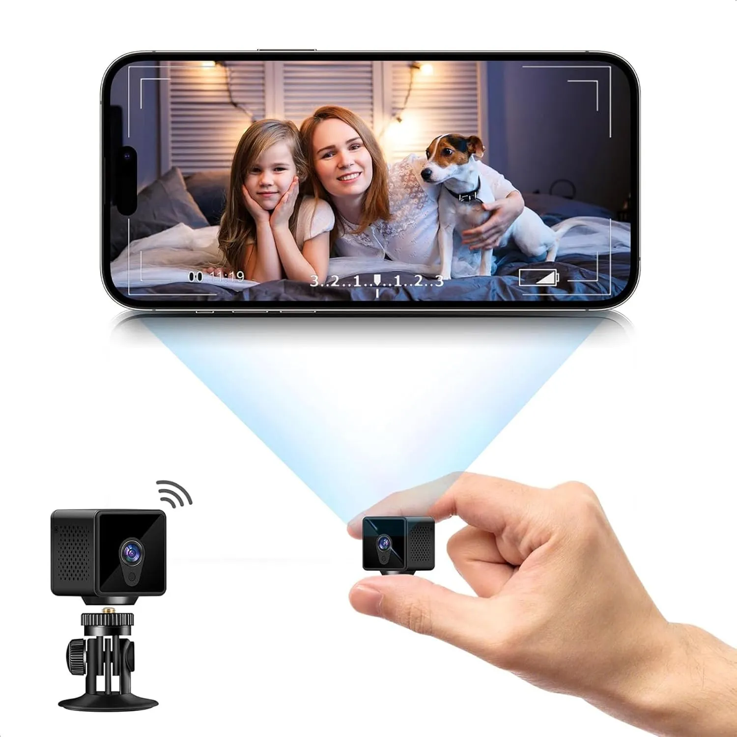 Bild von Mini Kamera 2K HD mit WLAN und Nachtsicht für Innenüberwachung