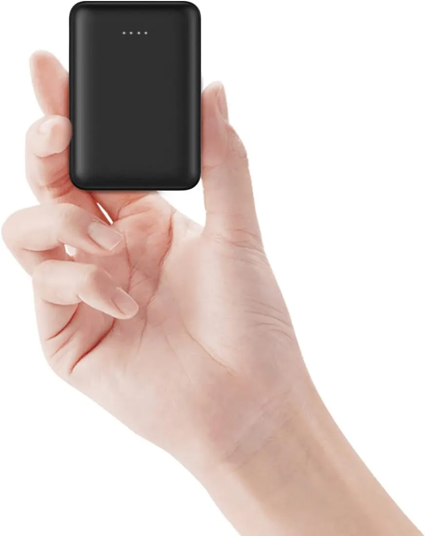 Bild von Mini Power Bank 10000 mAh mit 2 USB-Anschlüssen und Schnellladung, tragbares Ladegerät für iPhone, iPad, Huawei, Samsung und alle Smartphones