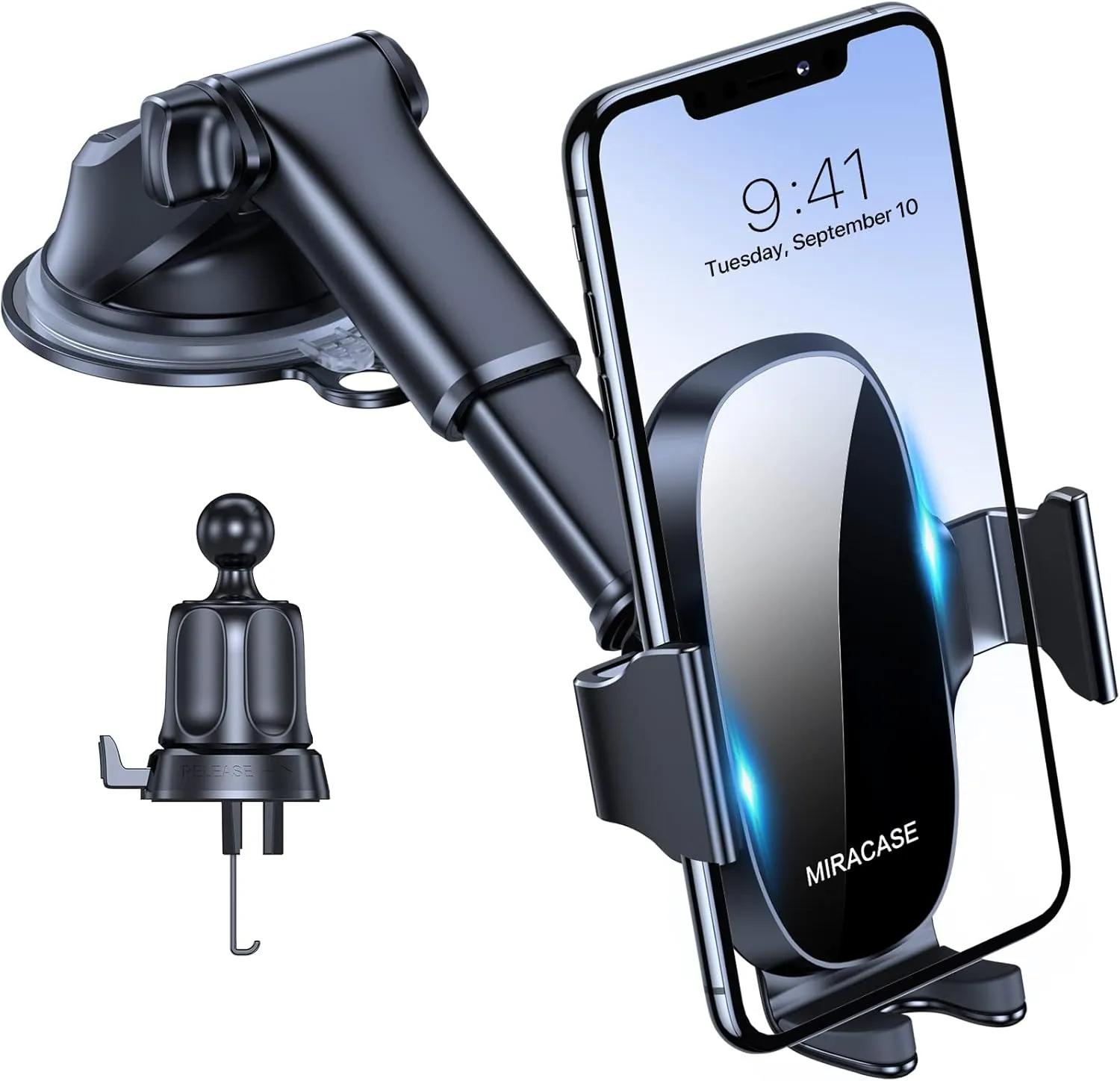 Bild von Miracase Universal Handyhalterung für Auto mit starkem Saugnapf und Metallhaken