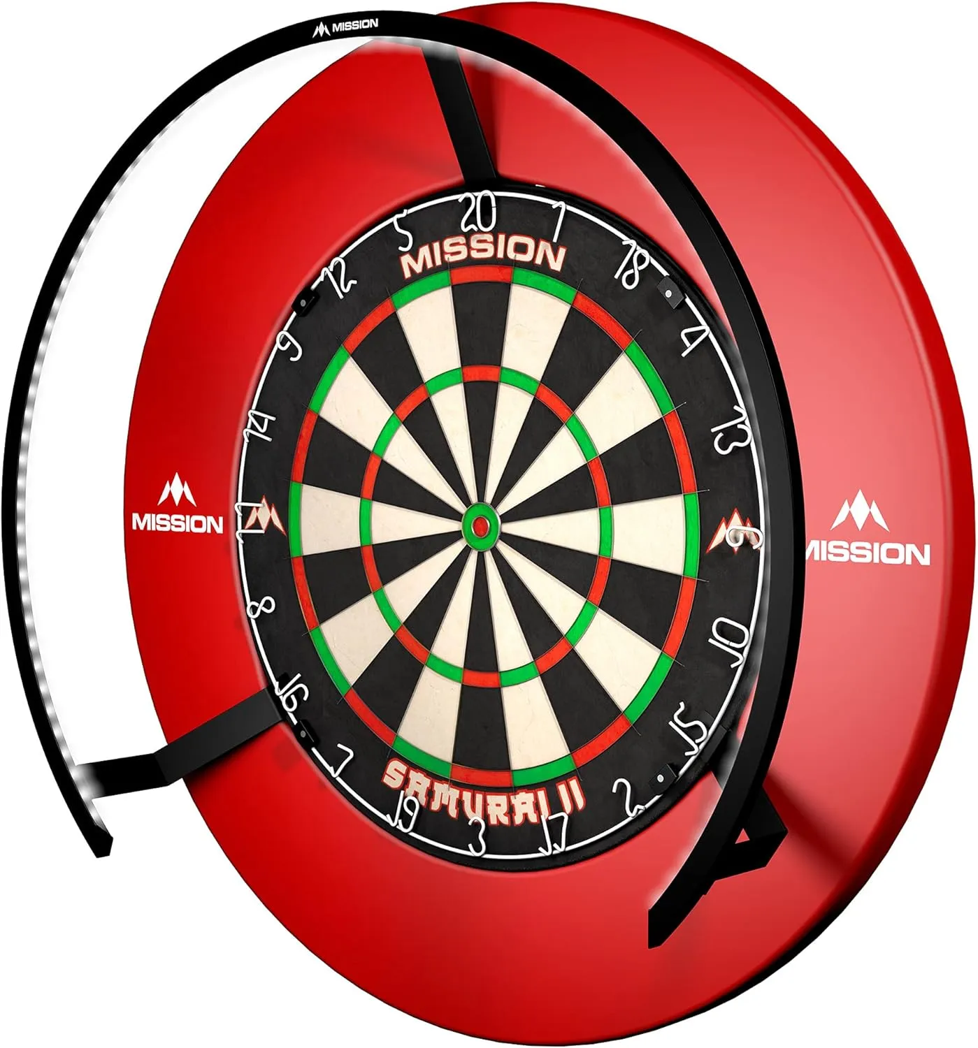 Bild von Mission Darts Torus 270 Dartscheibe mit LED-Beleuchtung und sandgestrahltem Schwarz