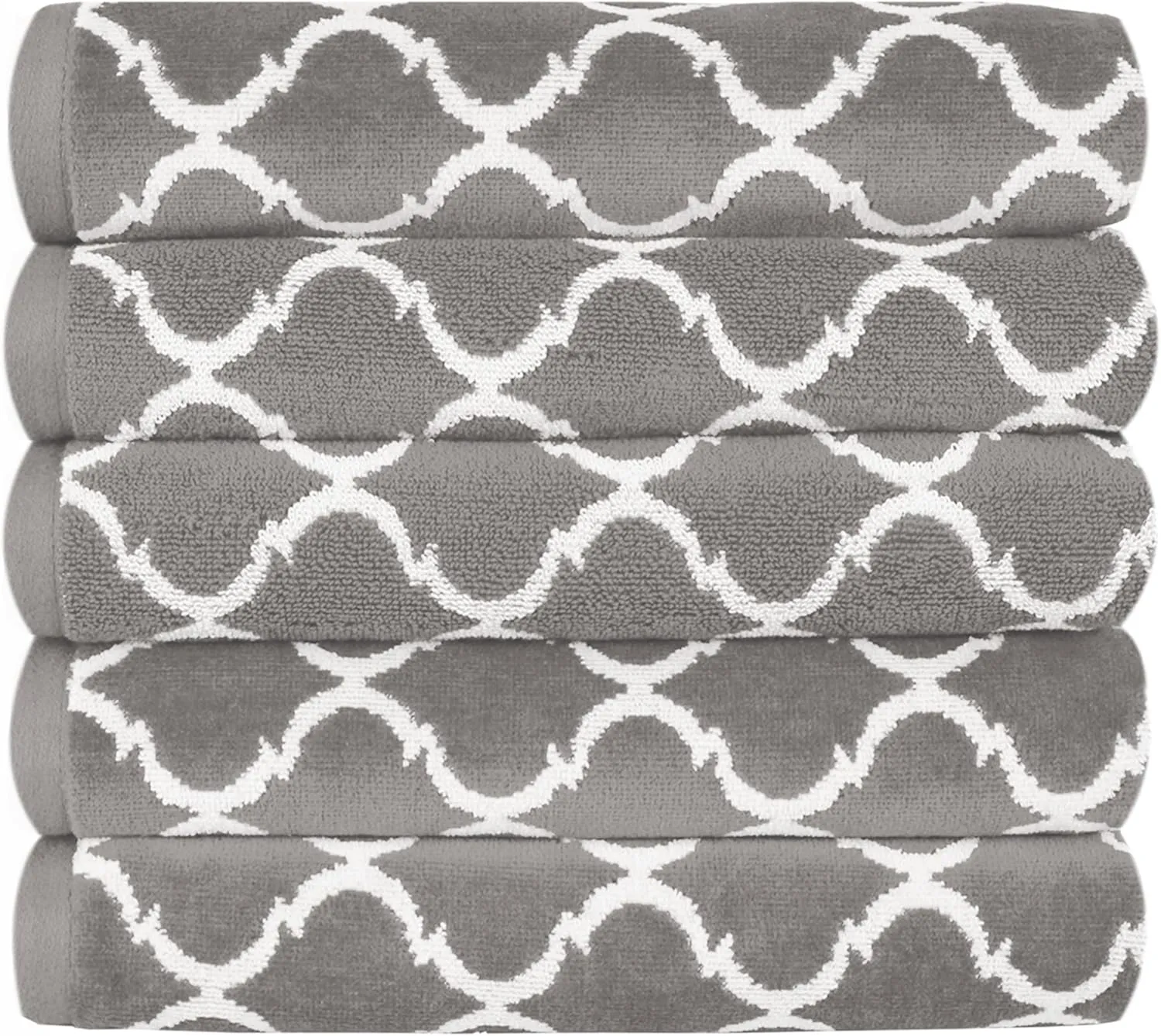 Bild von Mixibaby Handtuch Set mit 5 Teilen aus 100% Baumwolle in Grau, Größe 50 x 100 cm