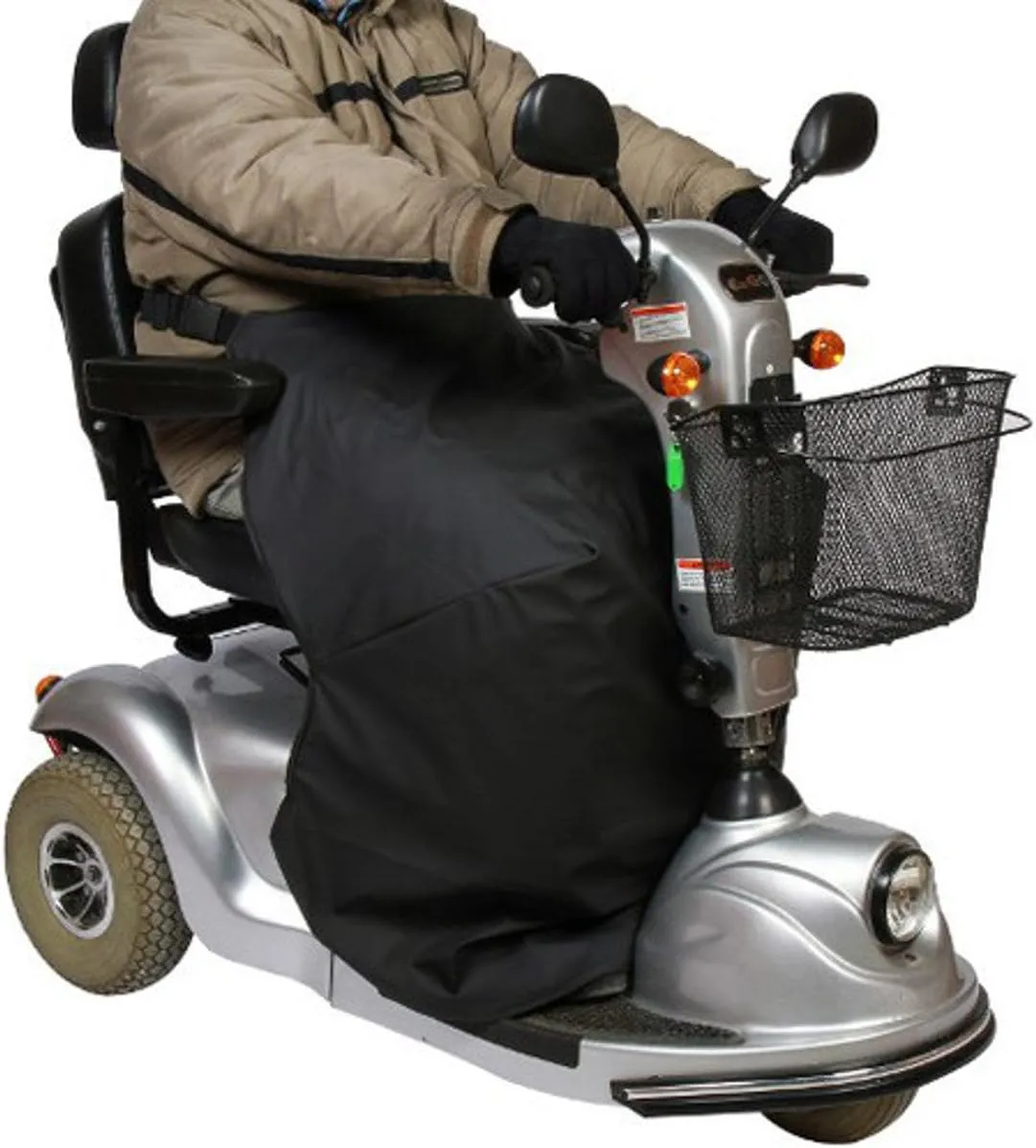 Bild von Mobilex Thermo-Kniedecke für Rollstuhl und Scooterfahrer in Schwarz, Beinschutzdecke für Sitzbreiten von 45 bis 52 cm