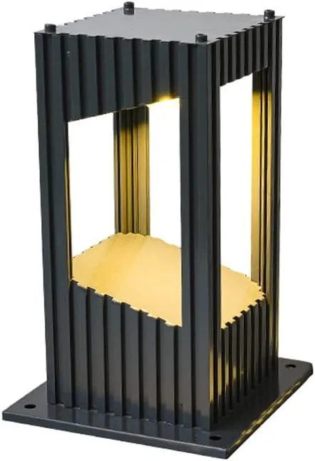 Bild von Moderne quadratische wasserdichte Außenleuchte aus schwarzem Aluminium mit 10W warmem Licht 3000K