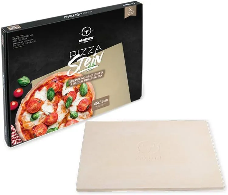 Bild von MOESTA-BBQ Pizzastein 19217 eckig 45 x 35 cm aus Cordierit für italienische Pizza vom Grill