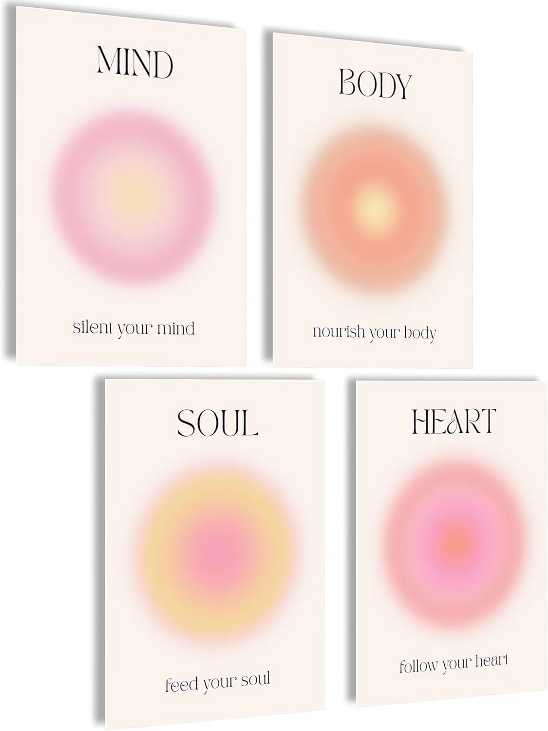 Bild von Mojoliving Aura Posterset mit 4 A4 Bildern für ästhetische Raumdekoration