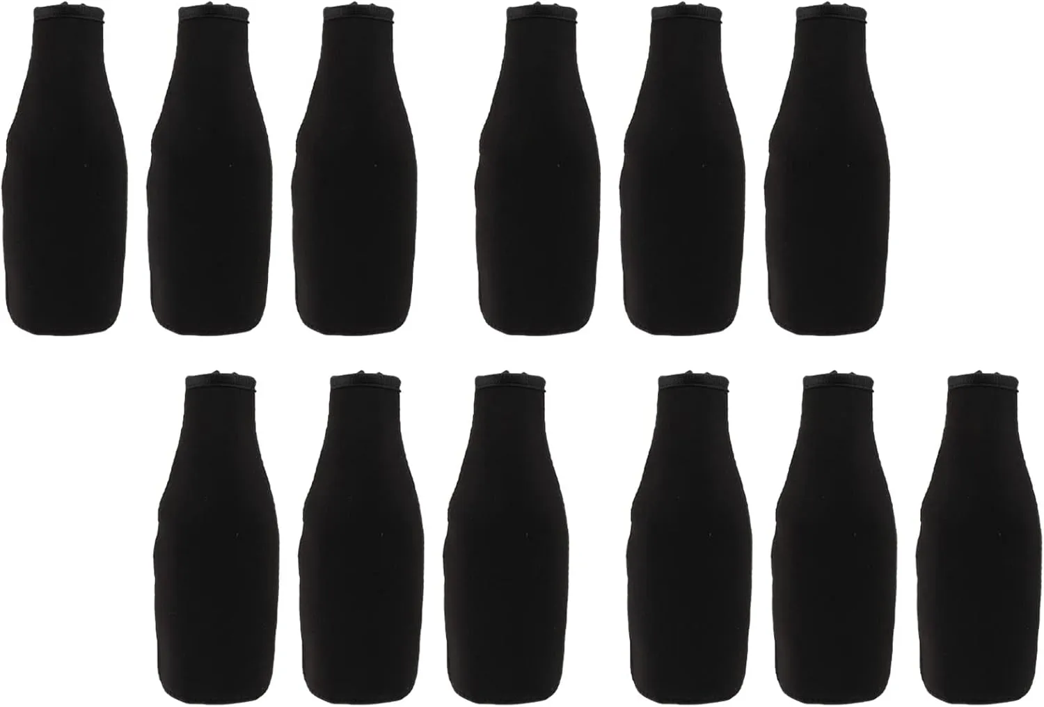 Bild von MOLERRI 12er Pack Bierflaschen Kühlerhüllen aus dickem Neopren in Schwarz