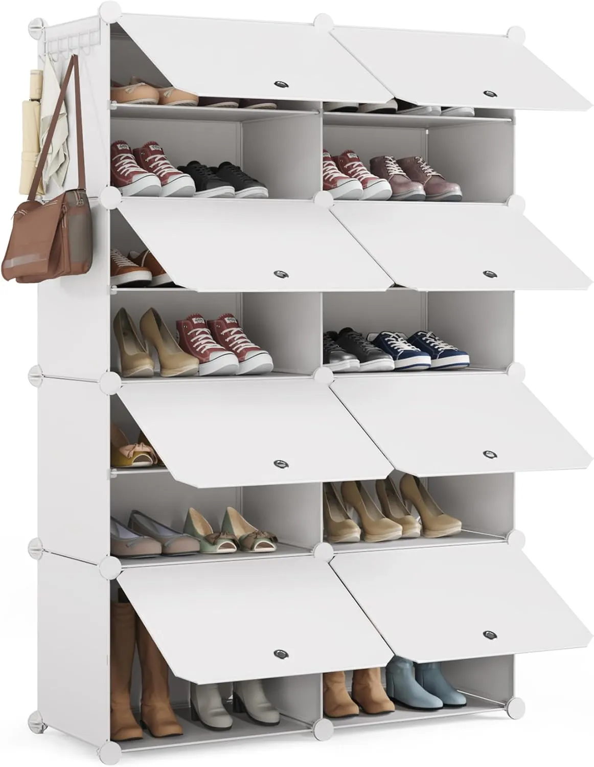 Bild von Mondeer Schuhregal mit 8 Stufen für 32 Paar Schuhe, platzsparend und wasserabweisend, in Weiß