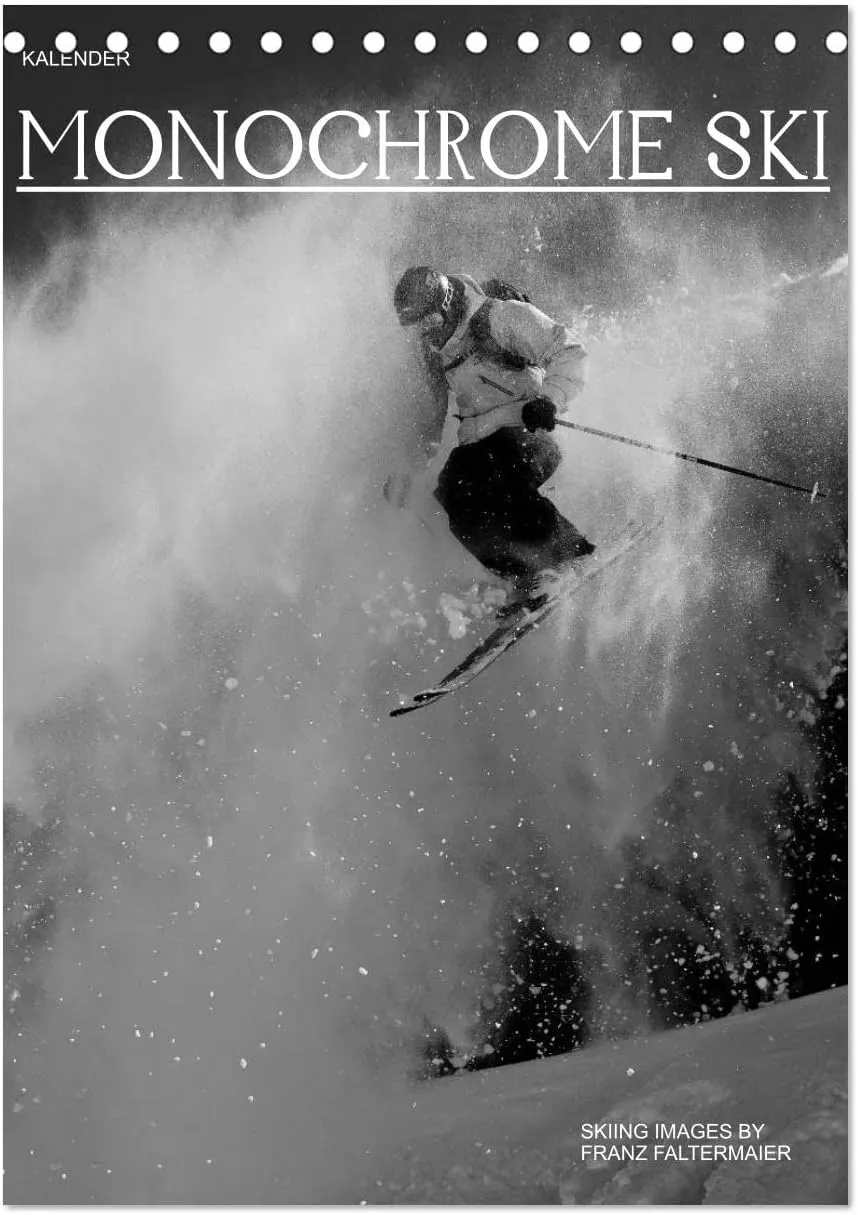 Bild von Monochrome Ski Tischkalender 2025 im DIN A5 Format von CALVENDO