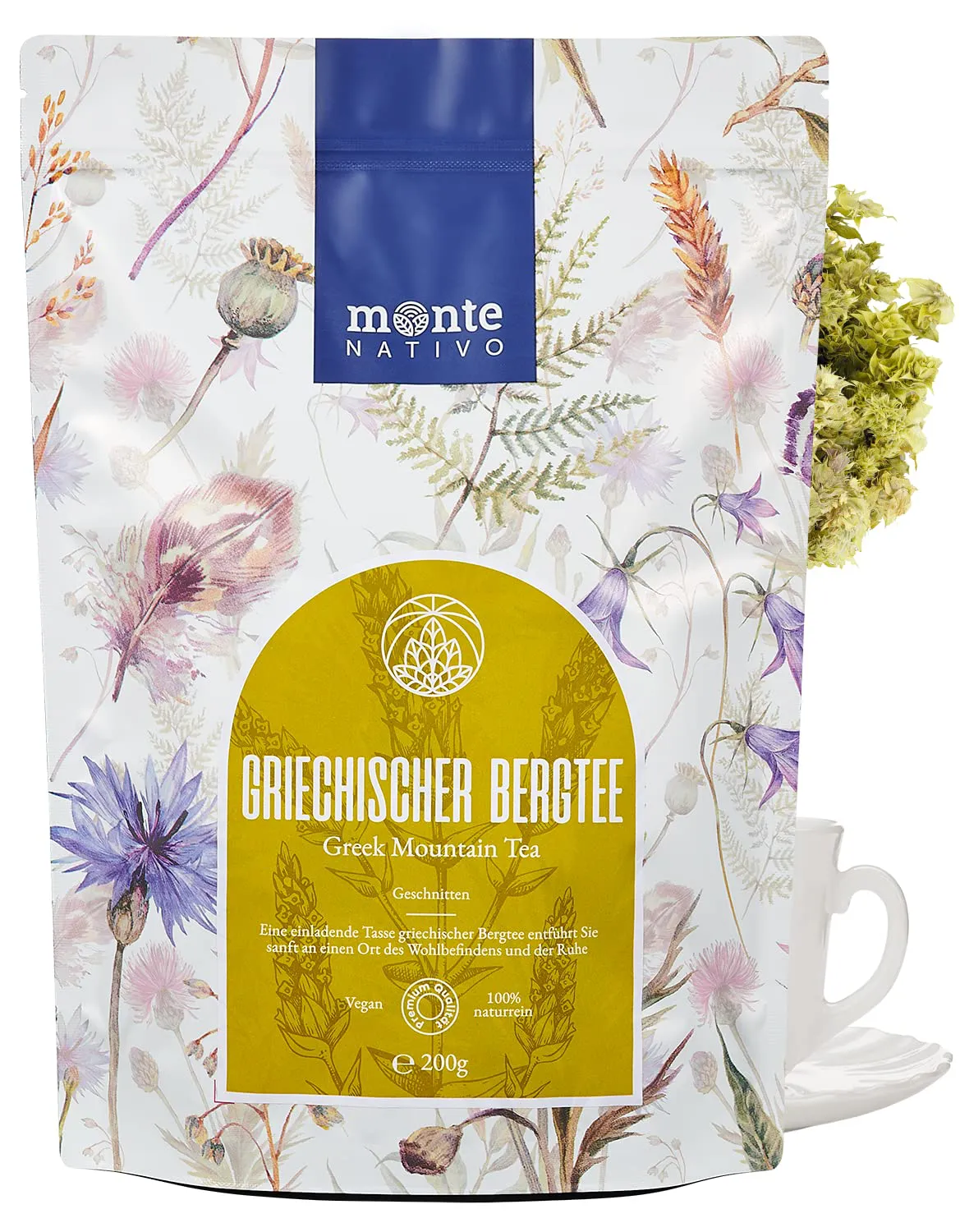 Bild von Monte Nativo Griechischer Bergtee 200g, fein geschnitten und nachhaltig, zur Stärkung des Immunsystems