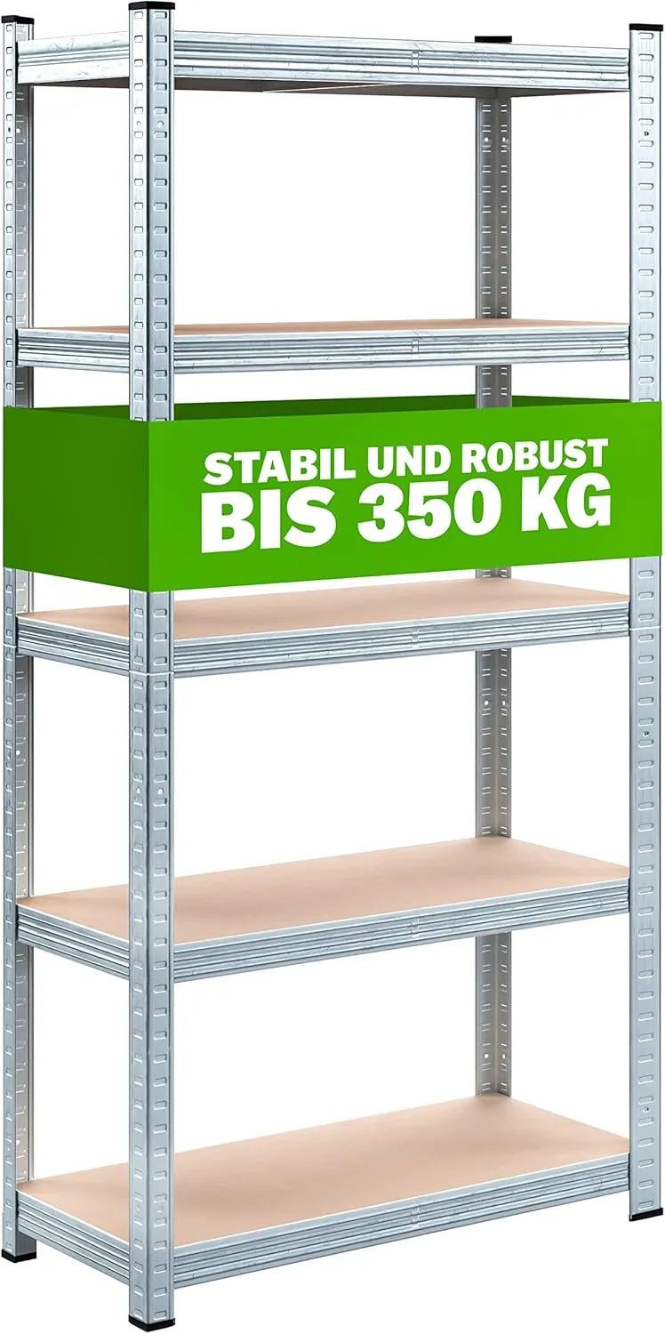 Bild von Monzana Schwerlastregal 170x75x30 cm mit 5 MDF-Platten und einer Tragkraft von 350 kg
