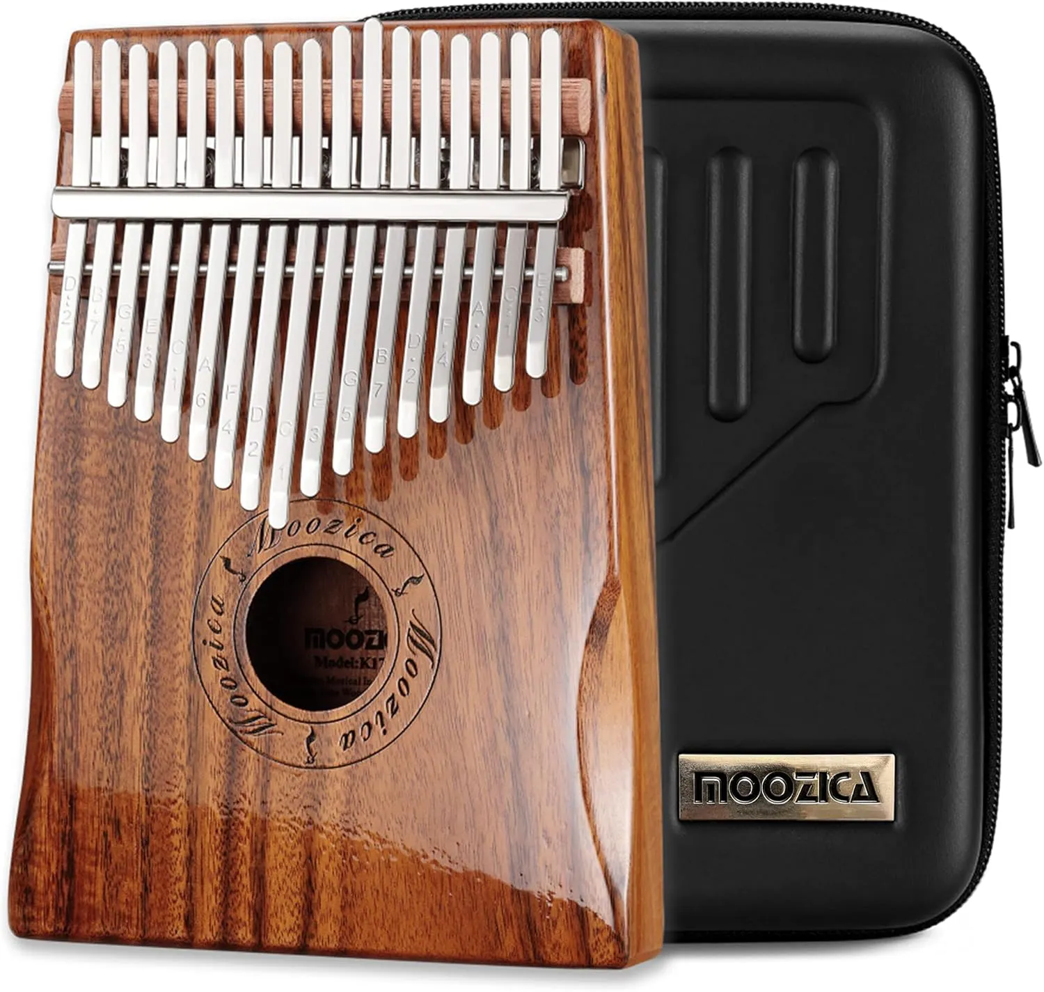 Bild von MOOZICA Kalimba mit 17 Schlüsseln aus Koa Holz, professionelles Daumenklavier