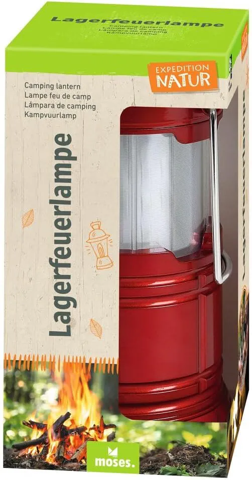 Bild von moses Expedition Natur LED Campinglampe in Rot mit Metallbügel zum Aufhängen